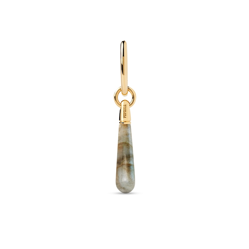 Main Image 1 of PDPAOLA™ at Zales ICONS Labradorite Medium Teardrop Dangle Single Hoop Earring in Sterling Silver with 18K Gold Plate