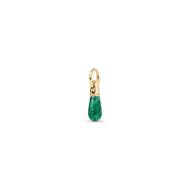 Main Image 1 of PDPAOLA™ at Zales ICONS Aventurine Small Teardrop Hoop Earring and Necklace Charm in Sterling Silver with Gold Plate