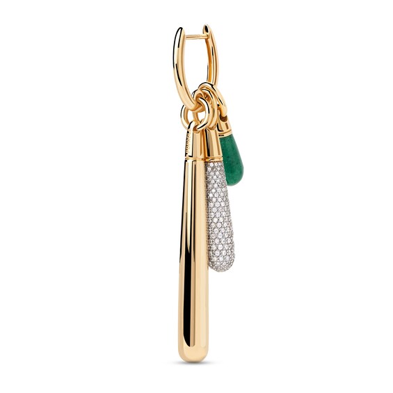 PDPAOLAâ¢ at Zales ICONS Aventurine Small Teardrop Hoop Earring and Necklace Charm in Sterling Silver with Gold Plate