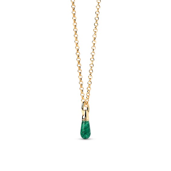 PDPAOLAâ¢ at Zales ICONS Aventurine Small Teardrop Hoop Earring and Necklace Charm in Sterling Silver with Gold Plate