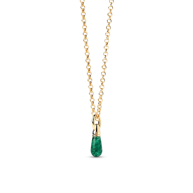 Main Image 4 of PDPAOLA™ at Zales ICONS Aventurine Small Teardrop Hoop Earring and Necklace Charm in Sterling Silver with Gold Plate