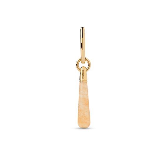 PDPAOLA⢠at Zales ICONS Aventurine Medium Teardrop Dangle Single Hoop Earring in Sterling Silver with 18K Gold Plate