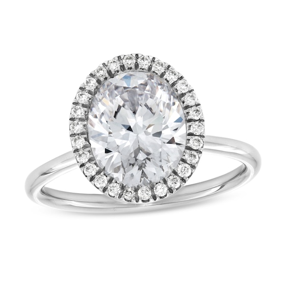 2-5/8 CT. T.w. Oval Certified Lab-Grown Diamond Frame Engagement Ring in 14K White Gold (F/Vs2)