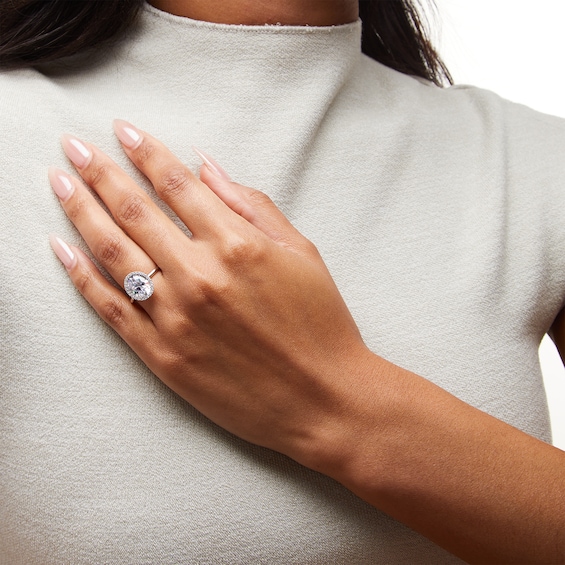 2-5/8 CT. T.w. Oval Certified Lab-Grown Diamond Frame Engagement Ring in 14K White Gold (F/Vs2)