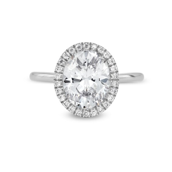 2-5/8 CT. T.w. Oval Certified Lab-Grown Diamond Frame Engagement Ring in 14K White Gold (F/Vs2)
