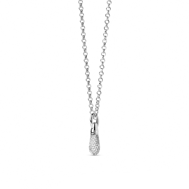 Main Image 3 of PDPAOLA™ at Zales ICONS Cubic Zirconia Small Teardrop Hoop Earring and Necklace Charm in Sterling Silver