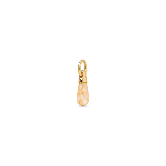 PDPAOLA™ at Zales ICONS Aventurine Small Teardrop Hoop Earring and Necklace Charm in Sterling Silver with Gold Plate