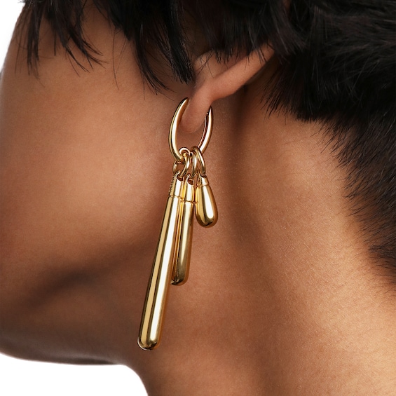 PDPAOLAâ¢ at Zales ICONS Small Teardrop Stackable Hoop Earring and Necklace Charm in Sterling Silver with 18K Gold Plate