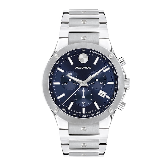 Menâs Movado SE Chronograph Watch with Blue Dial (Model: 0607931)