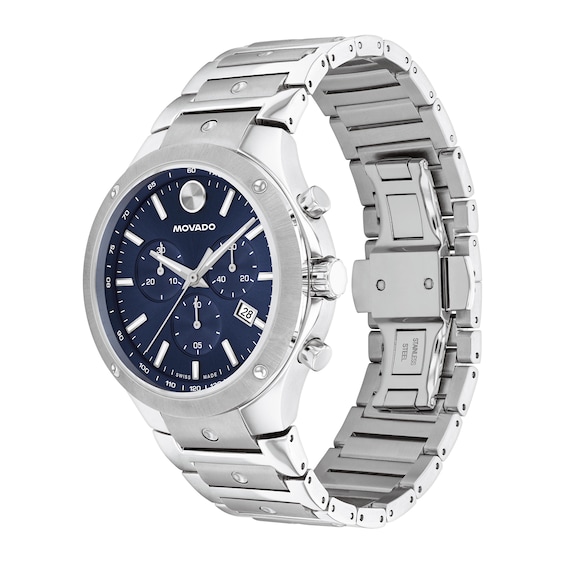 Menâs Movado SE Chronograph Watch with Blue Dial (Model: 0607931)