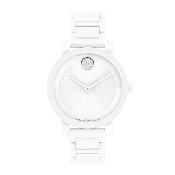 Ladiesâ Movado Bold® Evolution White Ceramic Watch (Model: 3601233)