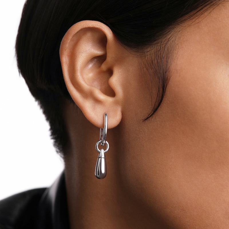 Main Image 2 of PDPAOLA™ at Zales ICONS Small Teardrop Dangle Single Hoop Earring in Sterling Silver