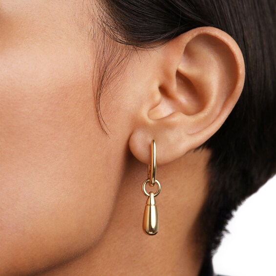 PDPAOLAâ¢ at Zales ICONS Small Teardrop Dangle Single Hoop Earring in Sterling Silver with 18K Gold Plate