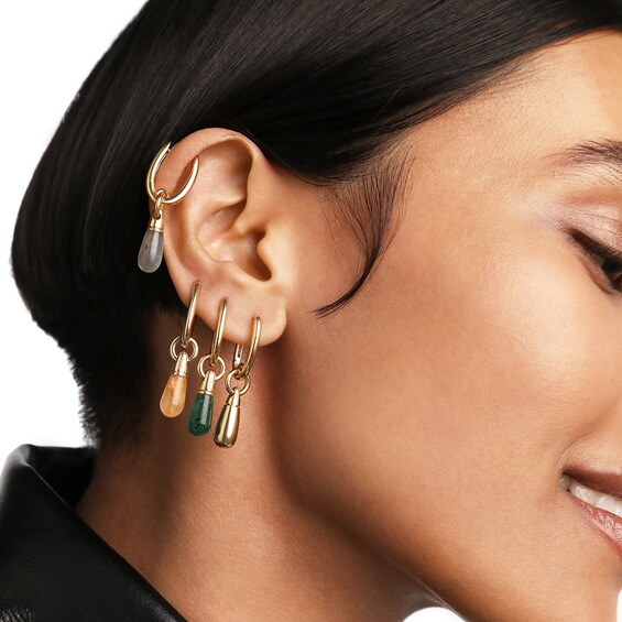 PDPAOLAâ¢ at Zales ICONS Small Teardrop Dangle Single Hoop Earring in Sterling Silver with 18K Gold Plate