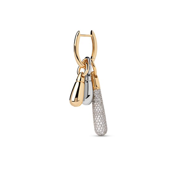 PDPAOLAâ¢ at Zales ICONS Small Teardrop Dangle Single Hoop Earring in Sterling Silver with 18K Gold Plate