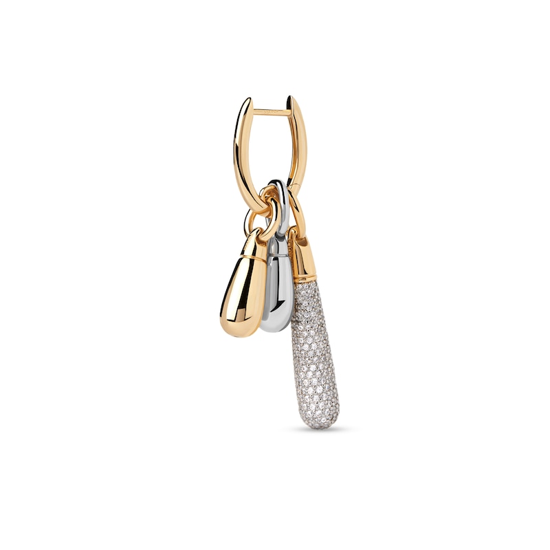 Main Image 4 of PDPAOLA™ at Zales ICONS Small Teardrop Dangle Single Hoop Earring in Sterling Silver with 18K Gold Plate