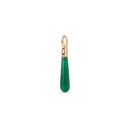 PDPAOLA™ at Zales ICONS Aventurine Medium Teardrop Hoop Earring and Necklace Charm in Sterling Silver with Gold Plate