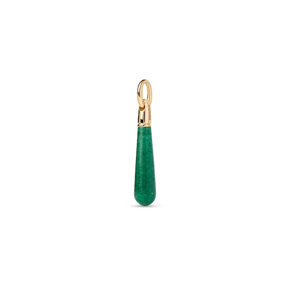 PDPAOLA™ at Zales ICONS Aventurine Medium Teardrop Hoop Earring and Necklace Charm in Sterling Silver with Gold Plate