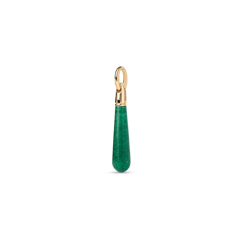 Main Image 1 of PDPAOLA™ at Zales ICONS Aventurine Medium Teardrop Hoop Earring and Necklace Charm in Sterling Silver with Gold Plate