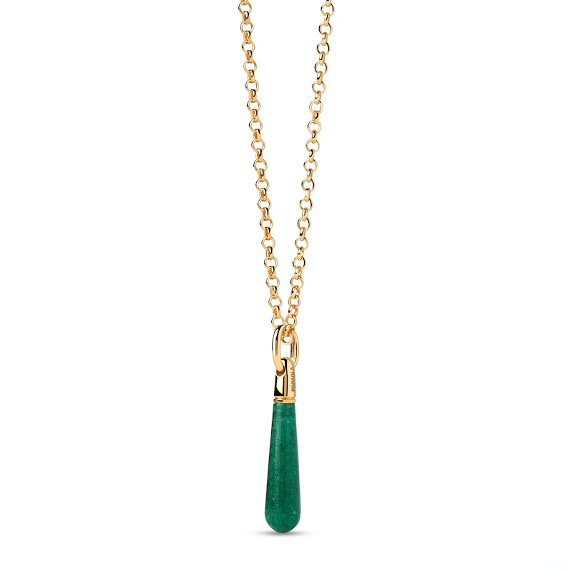 Main Image 5 of PDPAOLA™ at Zales ICONS Aventurine Medium Teardrop Hoop Earring and Necklace Charm in Sterling Silver with Gold Plate