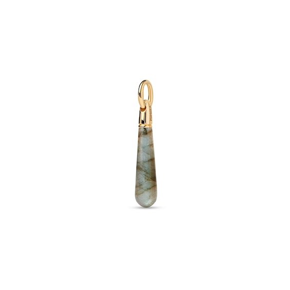 Pdpaolaâ¢ at Zales Labradorite Medium Teardrop Hoop Earring and Necklace Charm in Sterling Silver with 18K Gold Plate