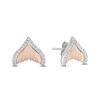 Thumbnail Image 2 of Enchanted Disney Ariel 1/6 CT. T.W. Diamond Mermaid Tail Earrings in 10K Rose Gold and Sterling Silver