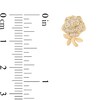 Thumbnail Image 3 of Enchanted Disney Belle 1/10 CT. T.W. Diamond Rose Stud Earrings in 10K Gold