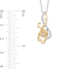 Thumbnail Image 3 of Enchanted Disney Belle 1/6 CT. T.W. Diamond Dancing Rose Pendant in Sterling Silver and 10K Gold - 19”