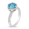 Thumbnail Image 2 of Enchanted Disney Jasmine Swiss Blue Topaz and 1/5 CT. T.W. Diamond Ring in Sterling Silver and 10K Gold - Size 7