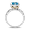 Thumbnail Image 3 of Enchanted Disney Jasmine Swiss Blue Topaz and 1/5 CT. T.W. Diamond Ring in Sterling Silver and 10K Gold - Size 7