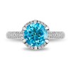 Thumbnail Image 4 of Enchanted Disney Jasmine Swiss Blue Topaz and 1/5 CT. T.W. Diamond Ring in Sterling Silver and 10K Gold - Size 7