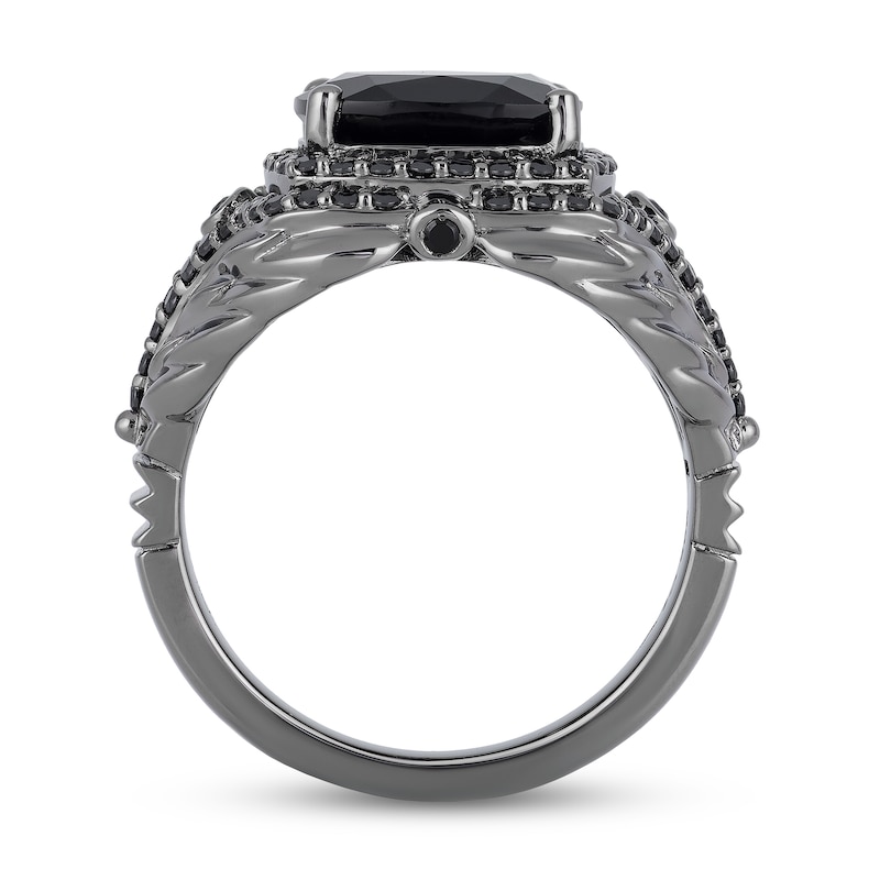 Main Image 3 of Enchanted Disney Villains Maleficent Onyx and 1/2 CT. T.W. Black Diamond Ring in Sterling Silver with Black Rhodium