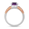Thumbnail Image 3 of Enchanted Disney Ariel Oval Amethyst and Diamond Accent Ring in Sterling Silver and 14K Rose Gold - Size 7