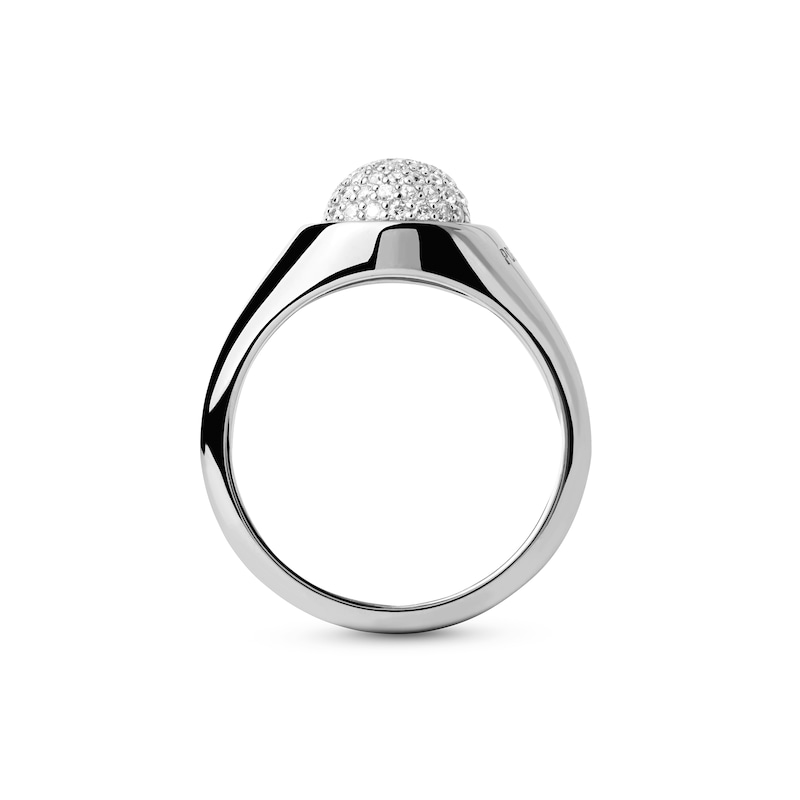 Main Image 4 of PDPAOLA™ at Zales ICONS Cubic Zirconia Round Moon-Top Ring in Sterling Silver
