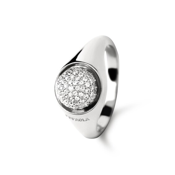 PDPAOLAâ¢ at Zales ICONS Cubic Zirconia Round Moon-Top Ring in Sterling Silver