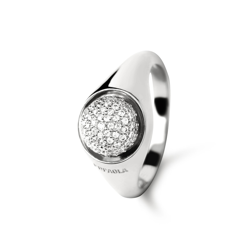 Main Image 6 of PDPAOLA™ at Zales ICONS Cubic Zirconia Round Moon-Top Ring in Sterling Silver