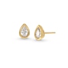 Thumbnail Image 0 of 1/2 CT. T.W. Pear-Shaped Diamond Bezel-Set Solitaire Stud Earrings in 14K Gold