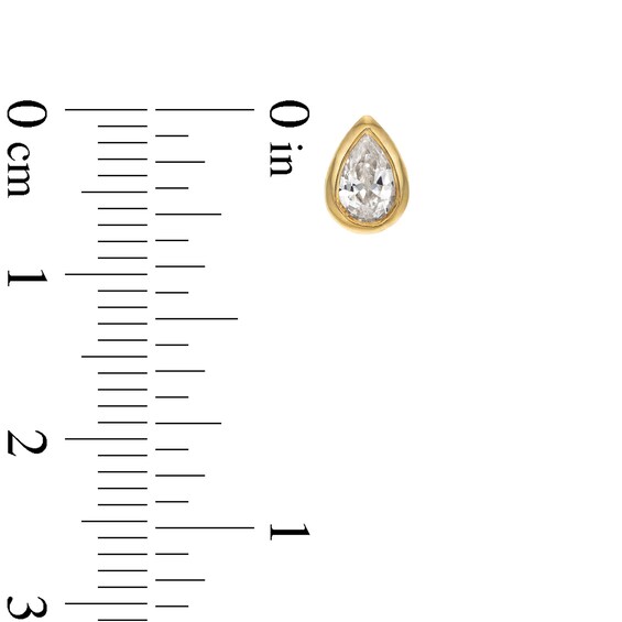1/2 CT. T.w. Pear-Shaped Diamond Bezel-Set Solitaire Stud Earrings in 14K Gold