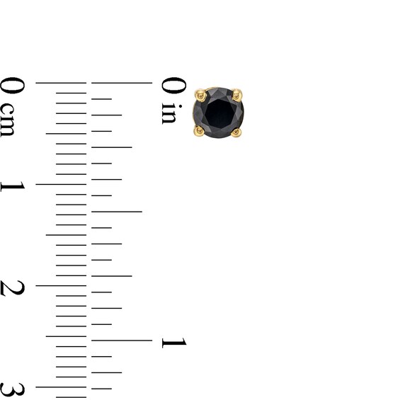 1 CT. T.w. Black Diamond Solitaire Stud Earrings in 10K Gold