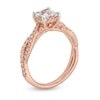 Thumbnail Image 2 of 1-3/8 CT. T.W. Princess-Cut Certified Lab-Created Diamond Engagement Ring in 14K Rose Gold (I/SI2)