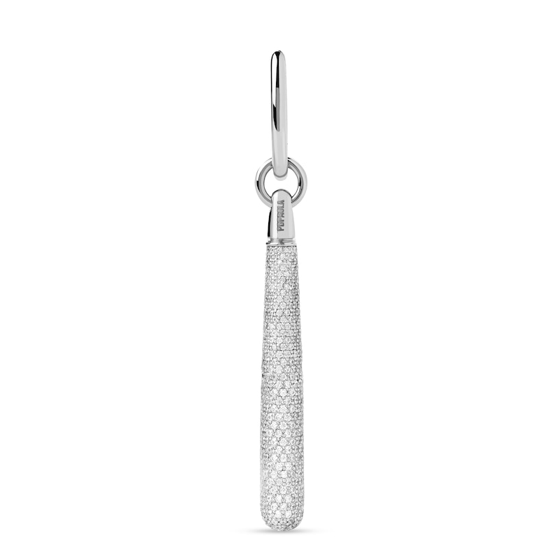 Main Image 1 of PDPAOLA™ at Zales ICONS Cubic Zirconia Large Teardrop Dangle Single Hoop Earring in Sterling Silver