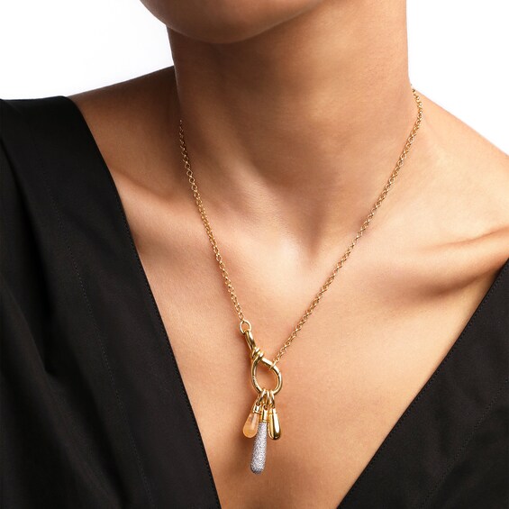 PDPAOLAâ¢ at Zales ICONS Stackable Clasp Rolo Chain Necklace in Solid Sterling Silver with 18K Gold Plate - 17"