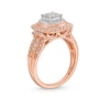 Thumbnail Image 3 of 3/4 CT. T.W. Princess-Cut Multi-Diamond Cushion Frame Engagement Ring In 10K Rose Gold
