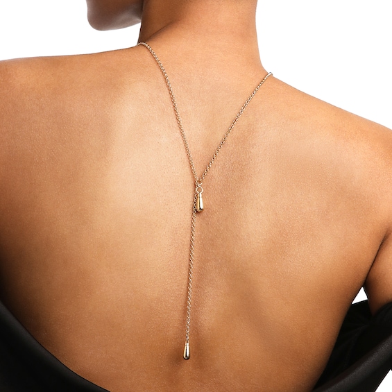 PDPAOLAâ¢ at Zales ICONS Double Teardrop Sliding Chain Necklace in Sterling Silver with 18K Gold Plate - 25"