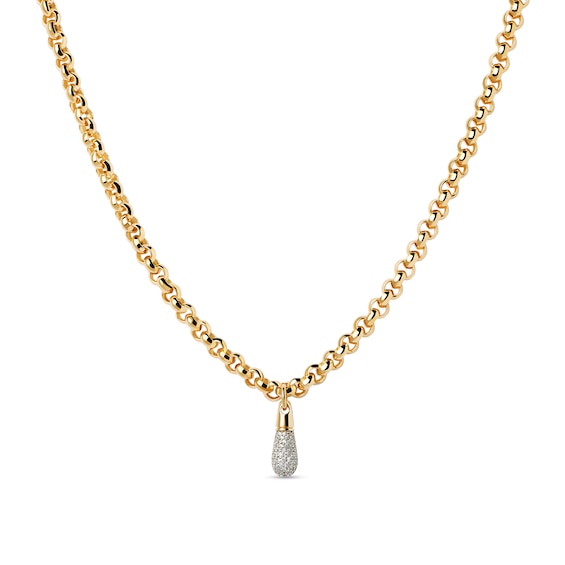 PDPAOLAâ¢ at Zales ICONS Cubic Zirconia Teardrop Dangle Necklace in Sterling Silver with 18K Gold Plate - 19.5"