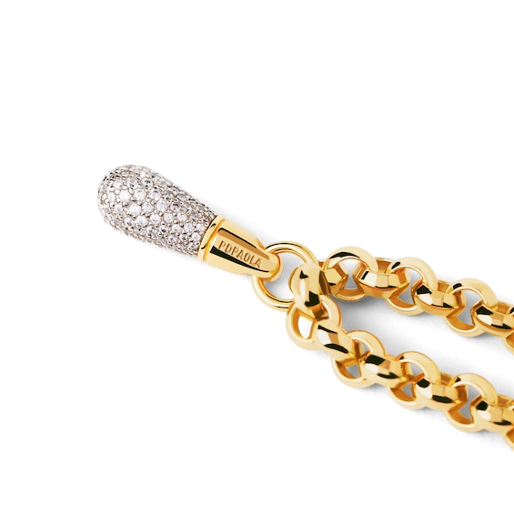 PDPAOLAâ¢ at Zales ICONS Cubic Zirconia Teardrop Dangle Necklace in Sterling Silver with 18K Gold Plate - 19.5"