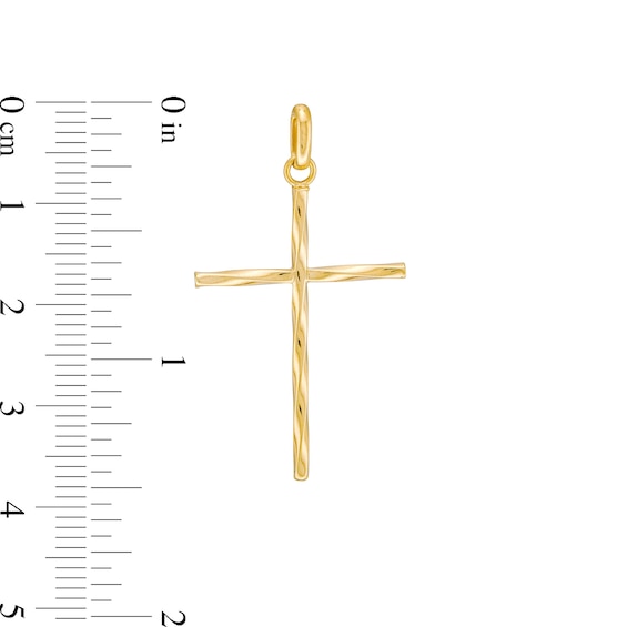 Twist Textured Cross Charm in 10K Gold