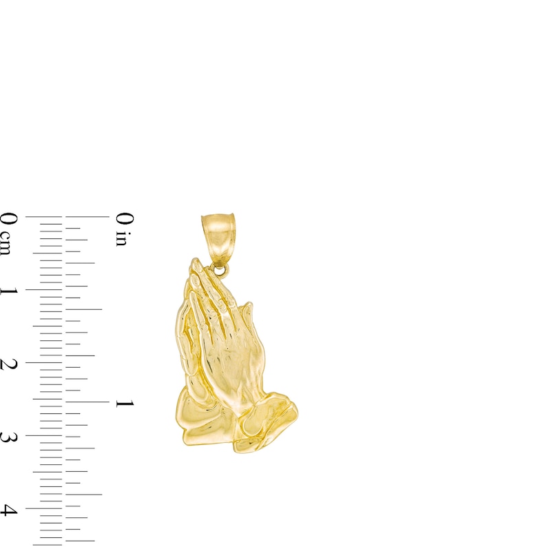 Main Image 2 of Men's Praying Hands Charm in 10K Gold
