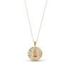 Thumbnail Image 1 of Our Lady of Guadalupe Diamond-Cut Medallion Pendant in 14K Tri-Tone Gold - 18”