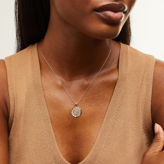 Our Lady of Guadalupe Diamond-Cut Medallion Pendant in 14K Tri-Tone Gold - 18â